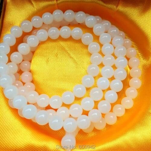 6mm*108 Bead Sea Tridacninae Bangle (Giant Clam,tridacna) Mala bead bracelet apotropaion