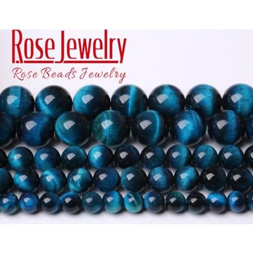 AAAAA+ Natural Blue Tiger Eye Stone Round Beads Loose Spacer Beads For Jewelry Making DIY Bracelet Accessories 4 6 8 10 12 14mm