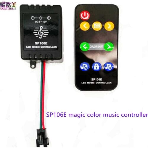 SP106E RF wireless remote Bluetooth-compatible APP Music Controller for WS2812B/WS2811 Addressable Led Strip Pixel Lamp DC5V-24V