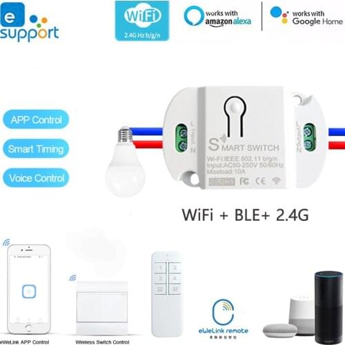 WiFi+BLE+eWeLink 2.4G Smart Switch Wireless Breaker, Smart Home Automation Remote Control By APP/ Voice, Work With Alexa Google