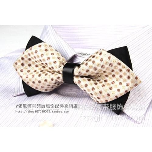 British mens bow tie sharp double-layer solid color bow tie bow tie wholesale wedding groom bow tie