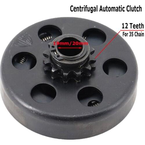12T 19mm 20mm Centrifugal Automatic Clutch Mini Portable Bicycle Clutch Car Accessories For Karting Go Kart Clutch