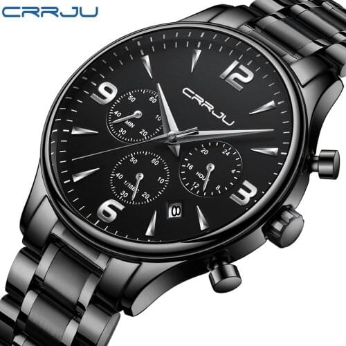 Relogio Masculino Mens Watches CRRJU Top Brand Luxury Mens Military Waterproof Sports Watch Mens Multi-function Quartz Clock