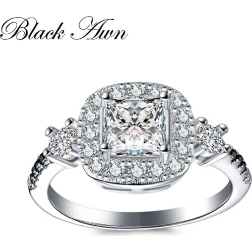 BLACK AWN 2021 New Genuine 100% Sterling 925 Silver Jewelry Engagement Rings for Women Gift C355