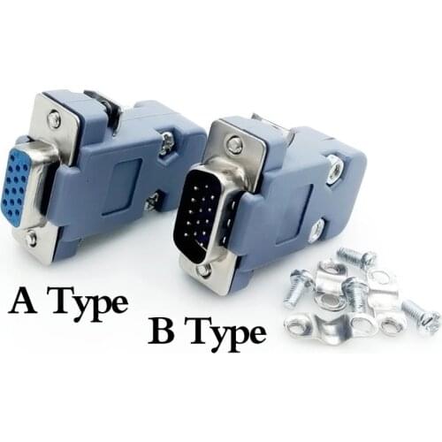 5 Set RS232 serial port connector DB9 female socket Plug connector 9 Pin copper RS232 COM adapter with Plastic Case DIY HY577