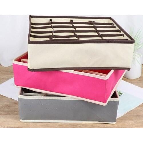 Bra Underwear Storage Box Bamboo Charcoal Drawer Closet Organizer For Scarfs Socks Non-woven Foldable Storage Box