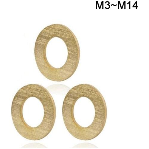 Disc Flat Washer Gasket Ring 50pcs DIN125 ISO7089 M3 M4 M5 M6 M8 M10 M12 M14 Meson Pad Copper Sheet Metal Collar Brass