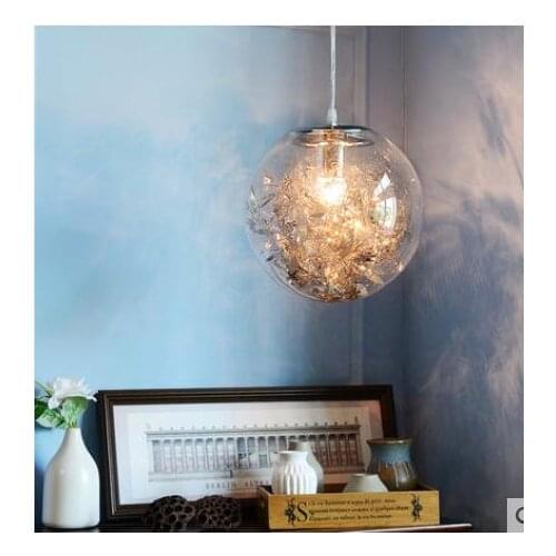 The DIY glass Pendant Lights Nordic modern creative personality art sphere dining room Pendant Lamps Countryside loft FG823