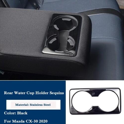 For Mazda CX-30 CX30 2020 2021 Car Accessories Rear Seat Water Cup Holder Cover Trim Water Bowl Frame Styling