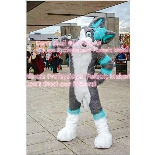 Professional Mascot furry All Sizes husky dog hot grey Fursuit Mascot Costume Cosplay Dress Halloween Carvinal Performance