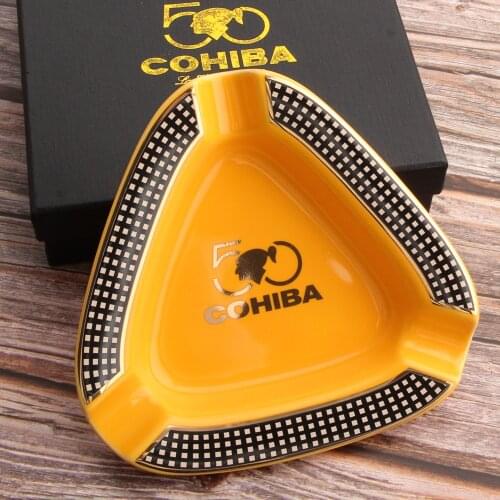 Cigar Gadgets Home Ceramic Cigar Ashtray Round Ash Slot Ash Tray Tobacco Cigarette Ashtrays Holder Ashtray Gift Box