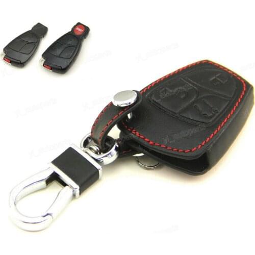 Leather Case Cover Holder Fit For Mercedes C S CL SLK Remote Smart Key 3 4 Button MERCEDES-23234 C01010 K011010 2701 103 2302