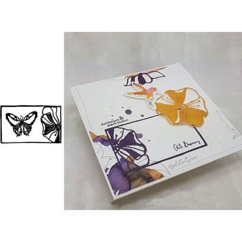 Metal cutting dies flower frame with butterfly cut die mold Scrapbook cards making paper craft knife mould blade punch new 2020