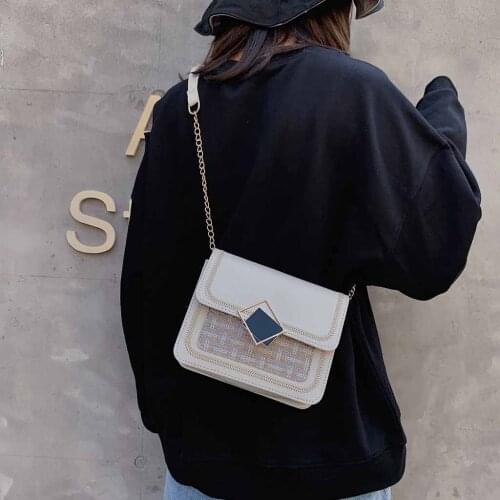 Fashion Women Solid Color chain shoulder Casual Wild Messenger Bags Simple Leisure travel Shoulder Crossbody Bags #30