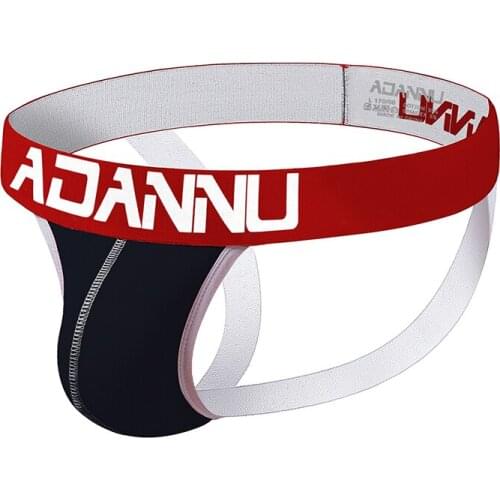 2020 ADANNU Brand mens g-string cotton 4 solid color g-string breathable buttock sexy double g-string gay underwear wholesale