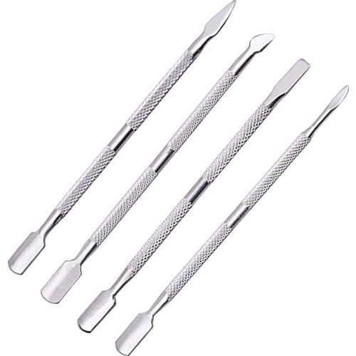 4-Piece Set Tools to Remove Dead Skin Frustration Dead Skin Fork Independent Packaging Stainless Steel Push ,Things for Nails