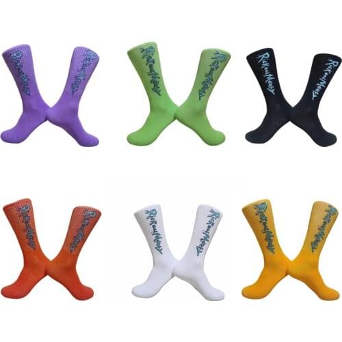 Creative fashion designer socks funny fluorescent color slogan street fashion hip hop music socks happy man socks