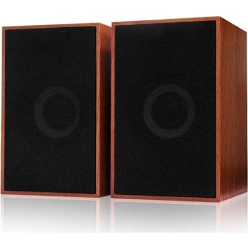 USB Wired Mini Computer Speakers Bass Stereo Wooden PC Speaker Soundbar 3.5mm AUX IN For Laptop Desktop Smart Phones