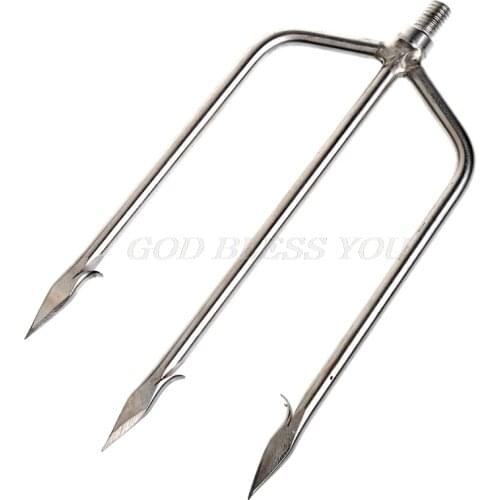 Stainless Steel Prong Harpoon Fish Spear Fork Fishing Ice Breaker Drill Fishing Accessory Tackle Tool Fish Fork Drop Shipping