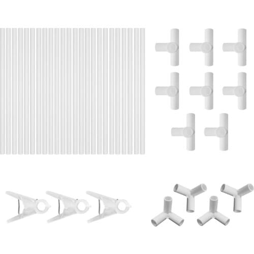 Garden Plants Stake Support Long Tube Hole Connector Plant Clamp Kit for Flowers