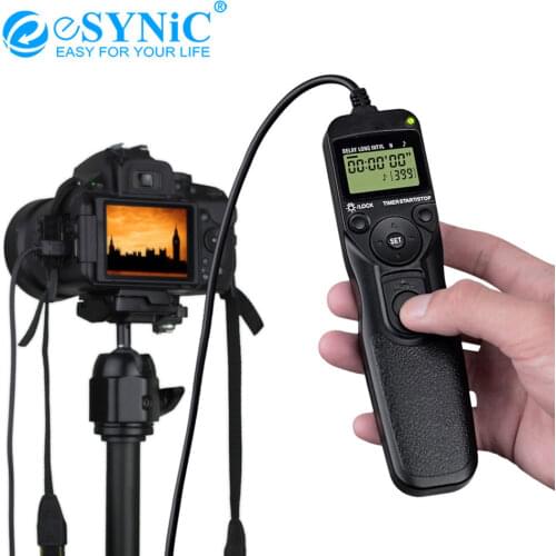 ESYNiC Timer Shutter Release Cord LCD Time Lapse Intervalometer Timer Remote Shutter Cord for Nikon D90 D3100 D7000 D5000 D600