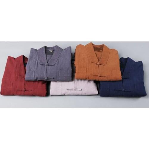 Unisex Autumn&spring cotton&linen buddha lay suits Shaolin Monk kung fu uniforms Buddhist zen clothing