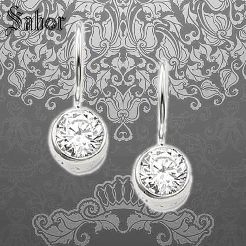 Round Crystal Swan Neck Drop Earrings Fashion Jewelry Classic silver color Gift For Women 2020 New Joyas thomas