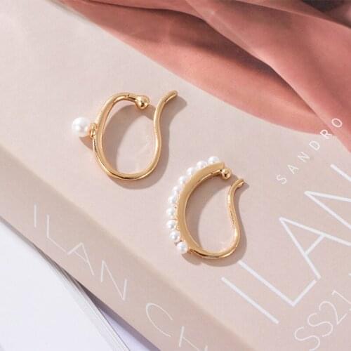 2021 New Trendy Statement Simulated White Pearl Earrings For Woman Fashion Metal Material Luxury Wedding Female Party Jewelry