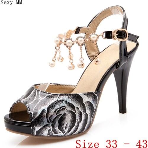 Pumps Women Peep Toe High Heels Platform Gladiator Sandals Woman High Heel Shoes Small Plus Size 33 - 40 41 42 43