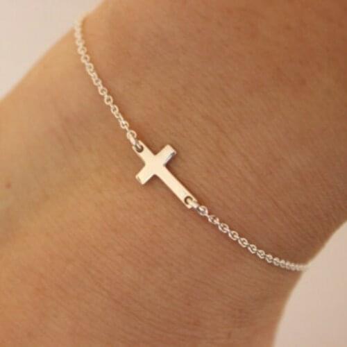 Gold Chain Love Jesus Bracelets For Women Charm Cruz Bracelet Femme pulseira feminina pulseras Simple Jewelry Bijoux