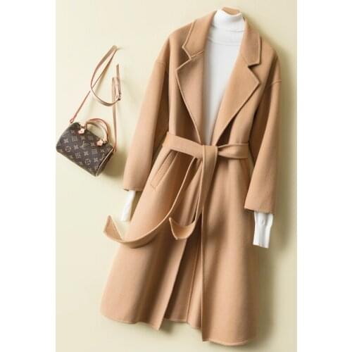 Korean Style 2020 Winter 100% Wool Coat Women Long Woman Jacket Women Coat Autumn Womens Clothing Outwear Abrigo Mujer WPY1398