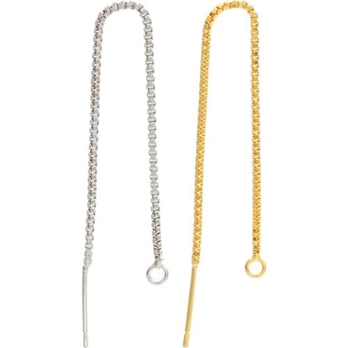 ZHUKOU 1piece 1.25x90mm Unique line earrings Brass Long Dangle Ear Line for women DIY earrings drop Accessories model:VE160