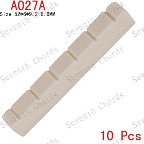 10 Pcs 52*6*9.2-8.6MM Plastic Classic Guitar 6 String Slotted Nuts - A027A