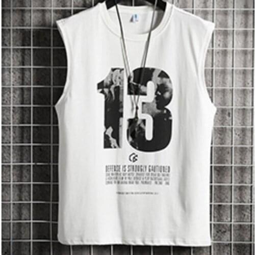#1503 white black gray cotton vest men fashion summer Sweatshirt Casual Loose Streetwear Basketball sleeveless t shirt clothes
