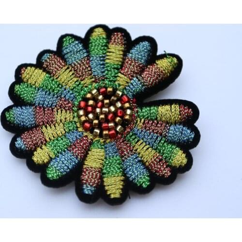 3pc/lot flower beaded Patches for Clothing sew on rhinestone sequin parches floral Applique for clothes Decorative badge