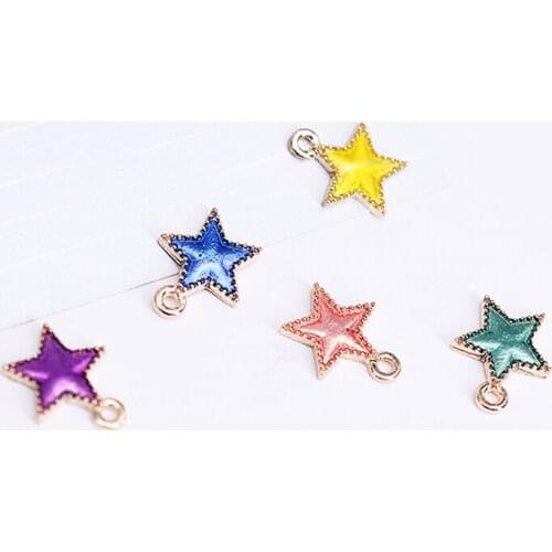 50pcs/Lot Star 13*15mm Diy Design for Jewelry Making Earring Bracelet or Necklace Handmade Enamel Charms