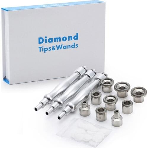 Diamond Microdermabrasion Tips 9 Tips 3 Wands Facial Skin Peeling Blackhead Remover Face Care Salon Beauty