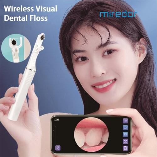 Miredor Wireless Visual Dental Floss Wifi Flosser Teeth Cleaner 3.0 Mega Pixels Endoscope Oral Visible Camara For Adult Child