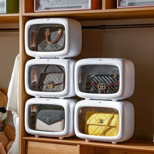 Large Capacity Dustproof Bag Plastic Storage Box Household Transparent Finishing Box Creative Free Stacking Storage Box