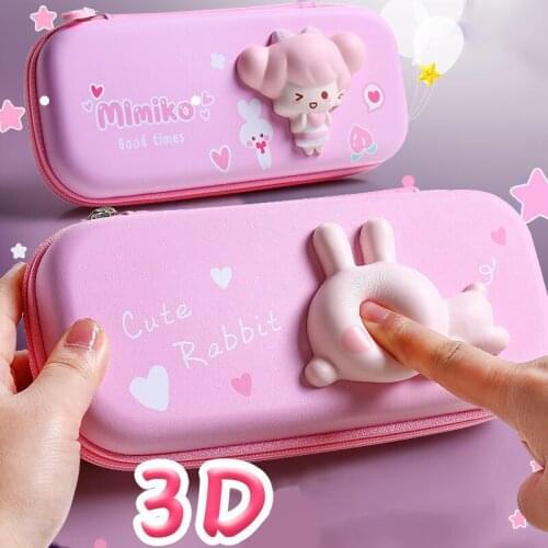 Large Capacity 3D pop pencil case aesthetic Canvas Pencilcase Student Pen Holder Supplies Pencil Bag School Box Pouch Stationery