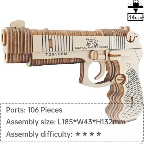 BERETTA M92F 3d puzzle wooden puzzle wooden toys for kids kids educational toys kids gifts gifts for teen interactive toys