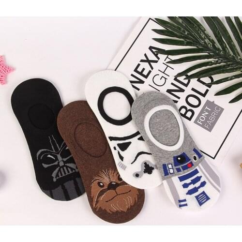 Disney Star Wars Socks Fashion Personality Cartoon Boat Socks Mens Home Comfortable Socks Men