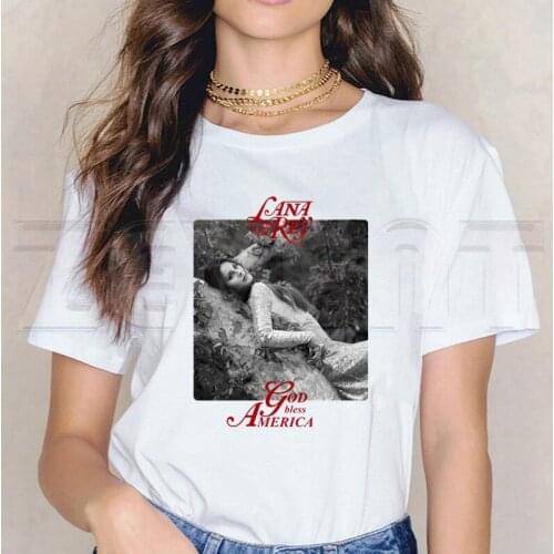 Lana Del Rey Letter Printed Graphic T Shirts Womens T-shirt Short Sleeve Female Tops Tees Harajuku Streetwear Vogue Vintage