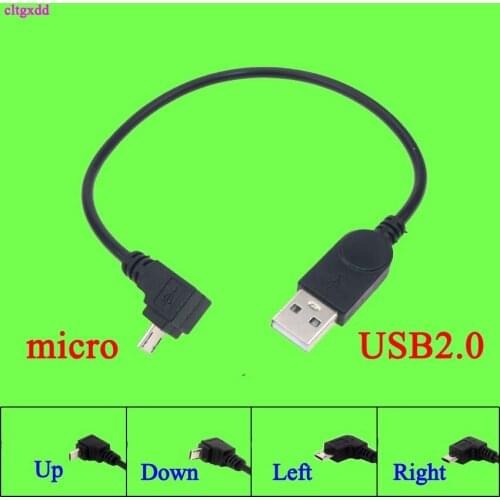 USB 2.0 A Male to Left Right 90 Degree Angle Micro Usb Cable Cord USB Data Cable Adapter Connector Up/Down/Left/Right Style