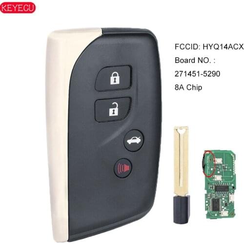 KEYECU Smart Remote Key Fob 4 Button 315MHz/433MHz/312MHz/314MHz 8A for Lexus LS460 LS600H 2010-2017 FCCID: HYQ14ACX 271451-5290