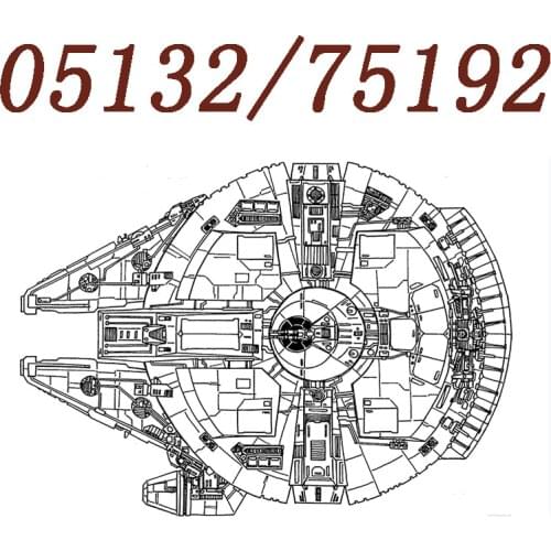 In Stock Star Plan Millennium Falcon Spaceship Compatible 75192 05132 Model Building Blocks Bricks Kids Toys Gifts Sets