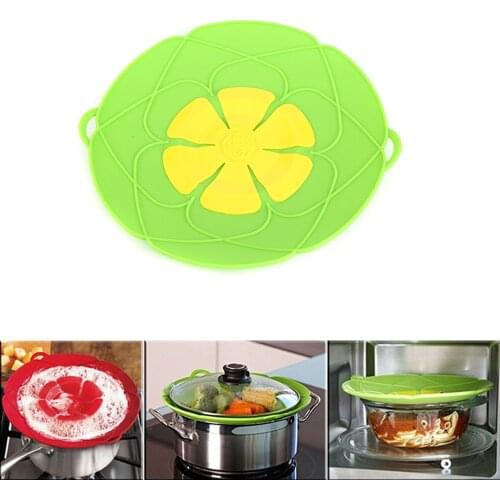 Cooking Tools Brand Flower Cookware Parts Green Silicone Boil Over Spill lid Stopper Oven Safe For Kitchen Pot/Pan Cover 10