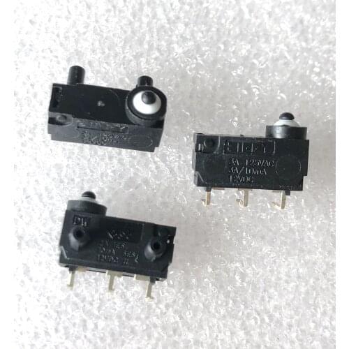 3pcs waterproof 3 feet micro push tact switch DW-N3S-00C0B-Z car door lock button with column 3A125V