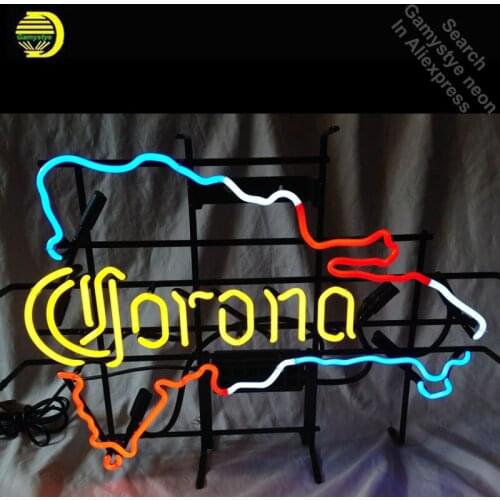 Neon Signs for Map of Dominican Republic Coron Neon bulb Sign Restaurant Display Lamps Handcraft Glass Tubes Art Dropshipping