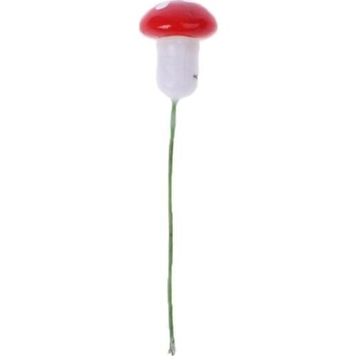 2021 New DIY 10Pcs Mini Red Mushroom Garden Ornament Miniature Plant Pots Fairy Dollhouse